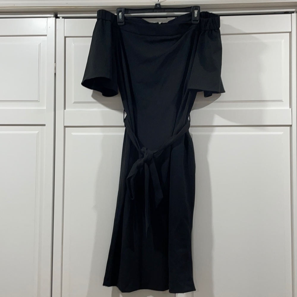 ASOS curve plus size 14 women’s black midi off the shoulder dress stretchy